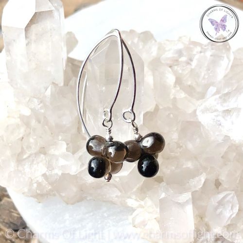 Smokey Quartz Bubble Drop Earrings